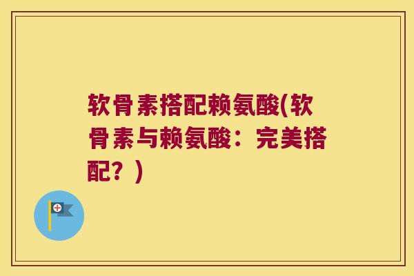 软骨素搭配赖氨酸(软骨素与赖氨酸:完美搭配?)