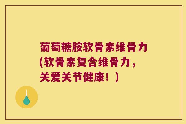 葡萄糖胺软骨素维骨力(软骨素复合维骨力,关爱关节健康!)