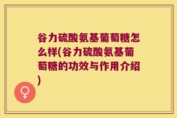 谷力硫酸氨基葡萄糖怎么样(谷力硫酸氨基葡萄糖的功效与作用介绍)