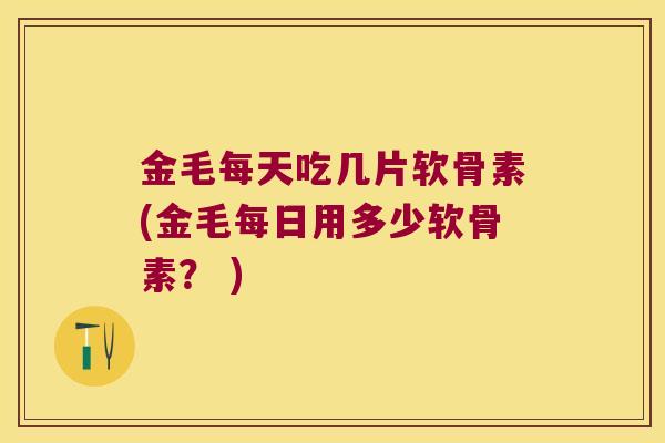 金毛每天吃几片软骨素(金毛每日用多少软骨素? ) 金毛每天吃几片软骨素(金毛每日用多少软骨素? )