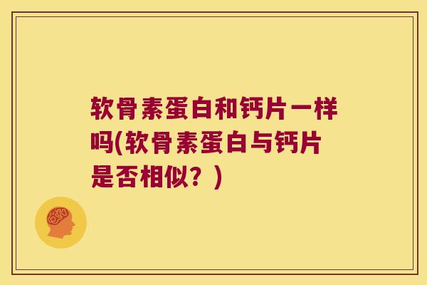 软骨素蛋白和钙片一样吗(软骨素蛋白与钙片是否相似?)