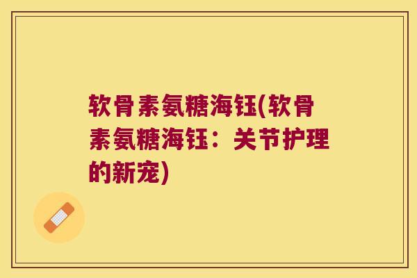 软骨素氨糖海钰(软骨素氨糖海钰:关节护理的新宠)