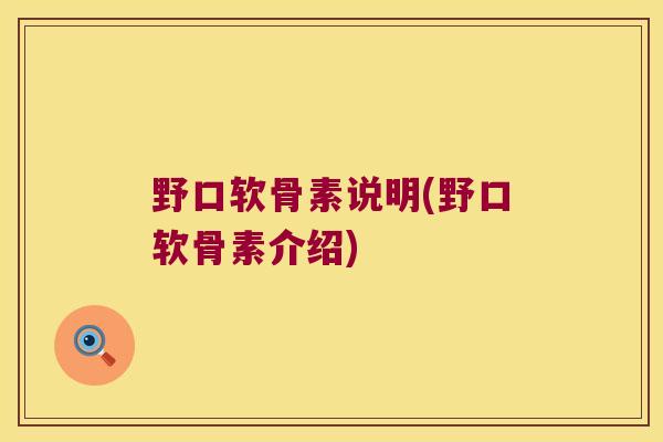 野口软骨素说明(野口软骨素介绍)