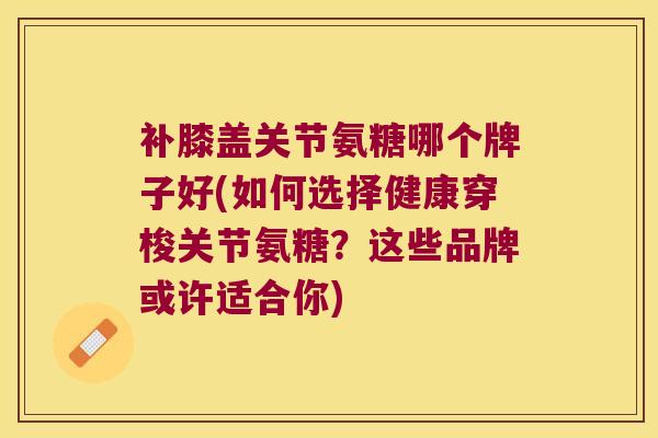 补膝盖关节氨糖哪个牌子好(如何选择健康穿梭关节氨糖？这些品牌或许适合你)