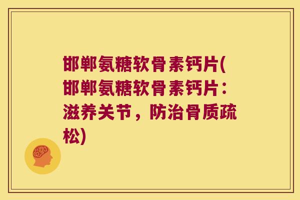 邯郸氨糖软骨素钙片(邯郸氨糖软骨素钙片:滋养关节,防治骨质疏松)