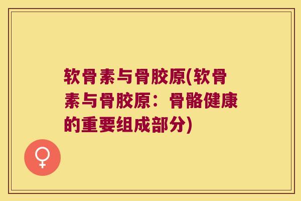 软骨素与骨胶原(软骨素与骨胶原:骨骼健康的重要组成部分)