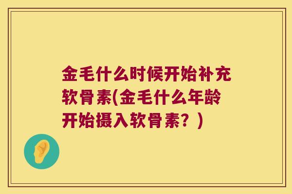 金毛什么时候开始补充软骨素(金毛什么年龄开始摄入软骨素?)