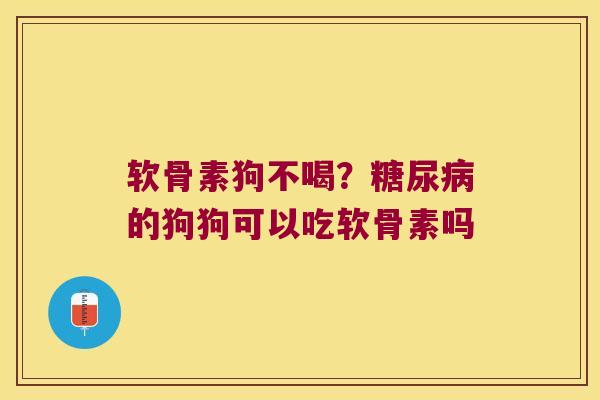 软骨素狗不喝?糖尿病的狗狗可以吃软骨素吗