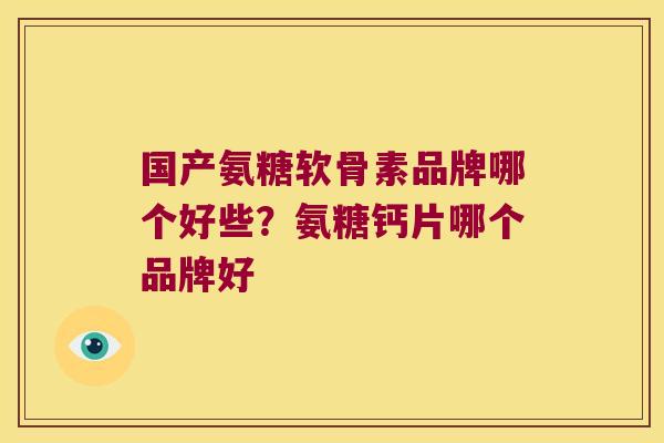国产氨糖软骨素品牌哪个好些?氨糖钙片哪个品牌好