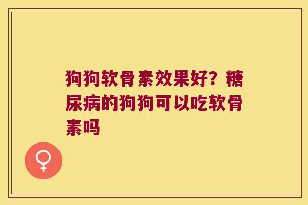 狗狗软骨素效果好?糖尿病的狗狗可以吃软骨素吗