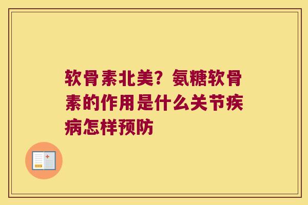 软骨素北美?氨糖软骨素的作用是什么关节疾病怎样预防