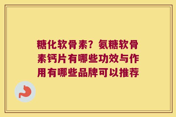 糖化软骨素?氨糖软骨素钙片有哪些功效与作用有哪些品牌可以推荐