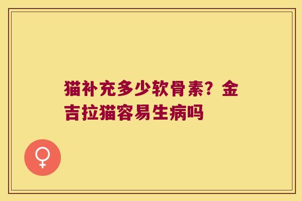 猫补充多少软骨素?金吉拉猫容易生病吗