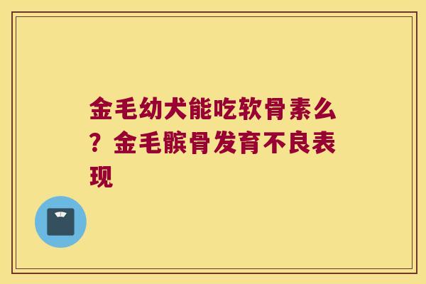 金毛幼犬能吃软骨素么?金毛髌骨发育不良表现