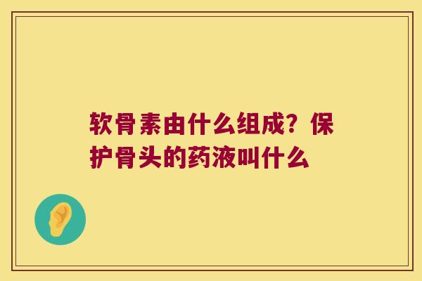 软骨素由什么组成?保护骨头的药液叫什么