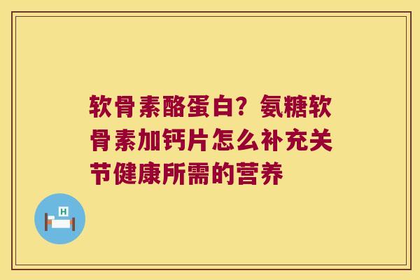 软骨素酪蛋白?氨糖软骨素加钙片怎么补充关节健康所需的营养