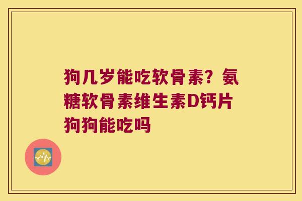 狗几岁能吃软骨素?氨糖软骨素维生素D钙片狗狗能吃吗