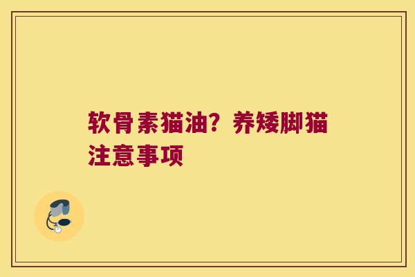 软骨素猫油?养矮脚猫注意事项