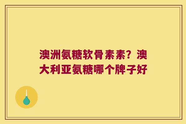 澳洲氨糖软骨素素?澳大利亚氨糖哪个牌子好