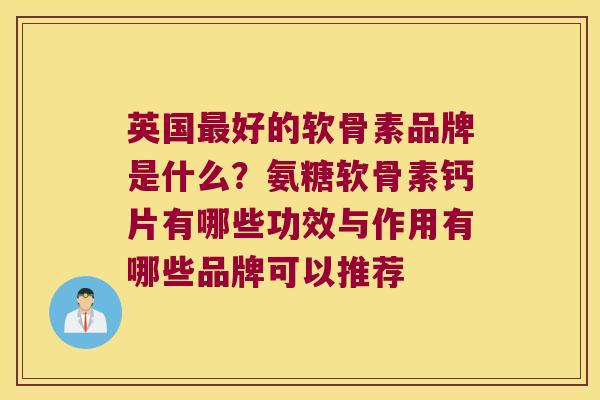 英国最好的软骨素品牌是什么?氨糖软骨素钙片有哪些功效与作用有哪些品牌可以推荐