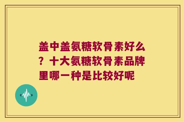 盖中盖氨糖软骨素好么?十大氨糖软骨素品牌里哪一种是比较好呢