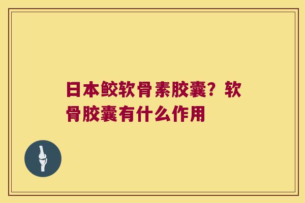 日本鲛软骨素胶囊?软骨胶囊有什么作用