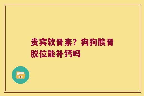 贵宾软骨素？狗狗髌骨脱位能补钙吗