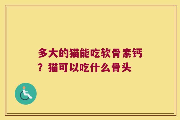 多大的猫能吃软骨素钙?猫可以吃什么骨头