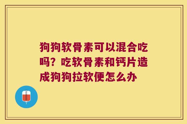 狗狗软骨素可以混合吃吗?吃软骨素和钙片造成狗狗拉软便怎么办
