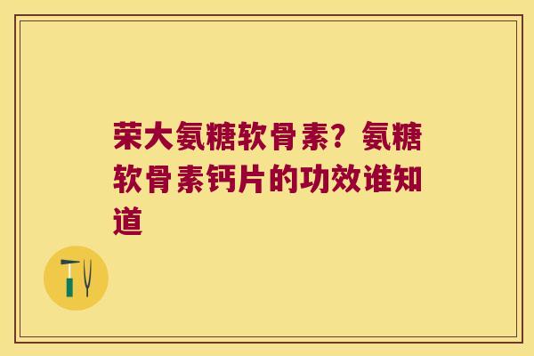 荣大氨糖软骨素?氨糖软骨素钙片的功效谁知道
