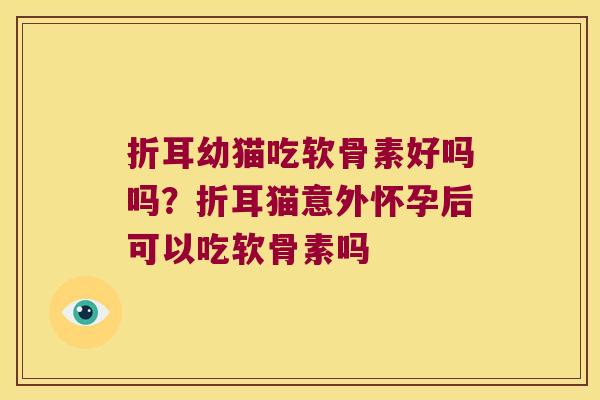 折耳幼猫吃软骨素好吗吗?折耳猫意外怀孕后可以吃软骨素吗