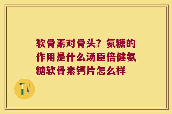 软骨素对骨头?氨糖的作用是什么汤臣倍健氨糖软骨素钙片怎么样