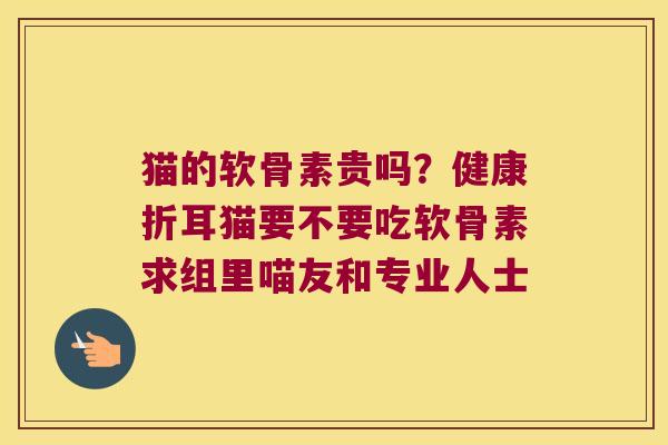 猫的软骨素贵吗?健康折耳猫要不要吃软骨素求组里喵友和专业人士