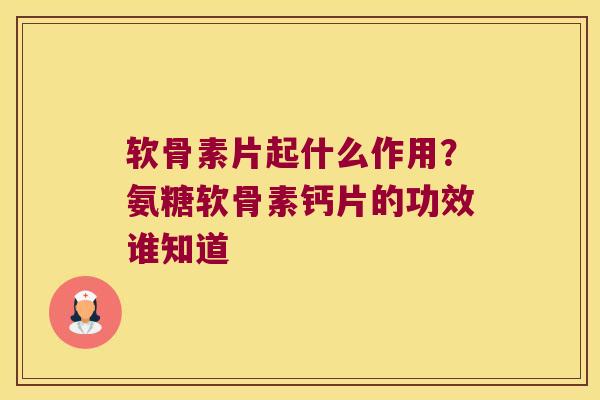 软骨素片起什么作用?氨糖软骨素钙片的功效谁知道