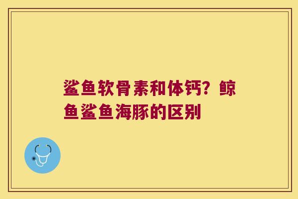 鲨鱼软骨素和体钙?鲸鱼鲨鱼海豚的区别