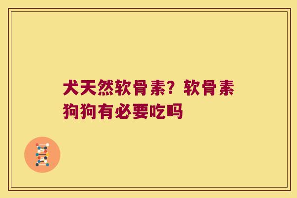 犬天然软骨素?软骨素狗狗有必要吃吗