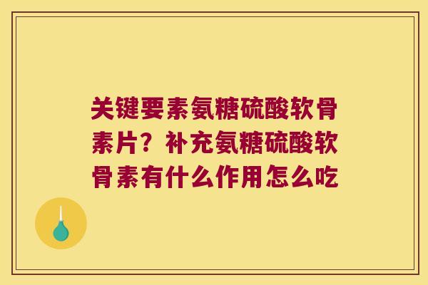关键要素氨糖硫酸软骨素片?补充氨糖硫酸软骨素有什么作用怎么吃