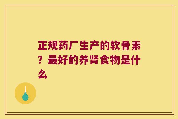 正规药厂生产的软骨素?最好的养肾食物是什么