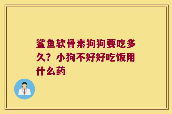 鲨鱼软骨素狗狗要吃多久?小狗不好好吃饭用什么药