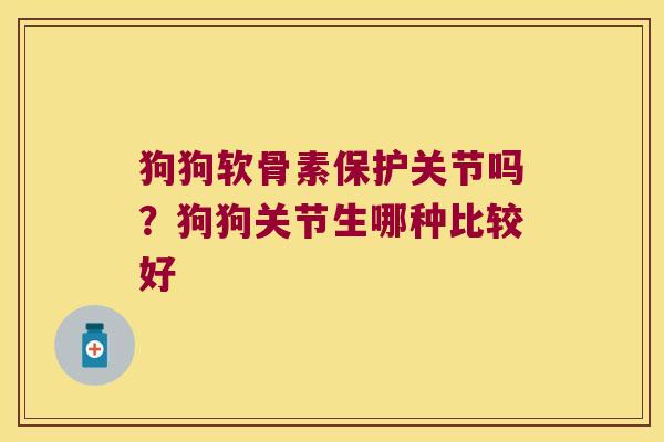 狗狗软骨素保护关节吗?狗狗关节生哪种比较好