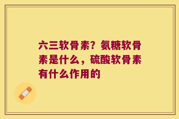 六三软骨素?氨糖软骨素是什么,硫酸软骨素有什么作用的