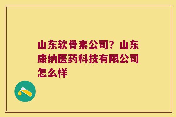 山东软骨素公司?山东康纳医药科技有限公司怎么样