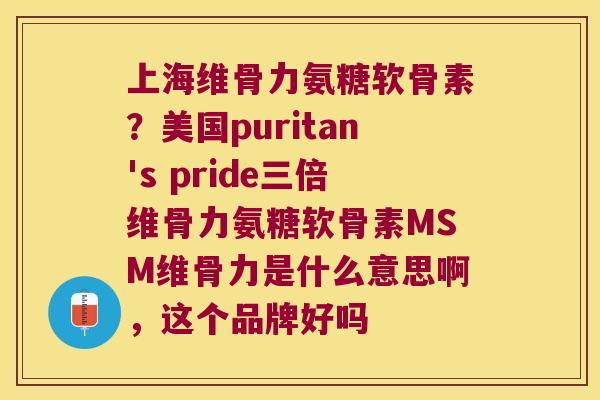 上海维骨力氨糖软骨素?美国puritan's pride三倍维骨力氨糖软骨素MSM维骨力是什么意思啊,这个品牌好吗