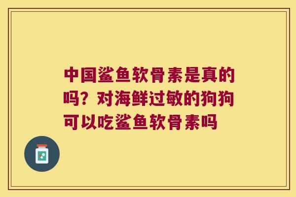 中国鲨鱼软骨素是真的吗?对海鲜过敏的狗狗可以吃鲨鱼软骨素吗