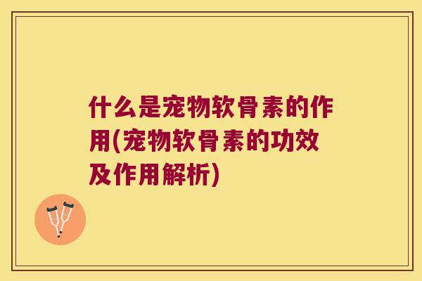 什么是宠物软骨素的作用(宠物软骨素的功效及作用解析)