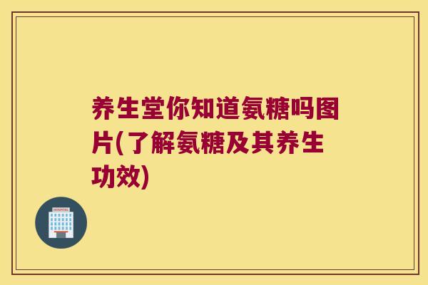 养生堂你知道氨糖吗图片(了解氨糖及其养生功效)