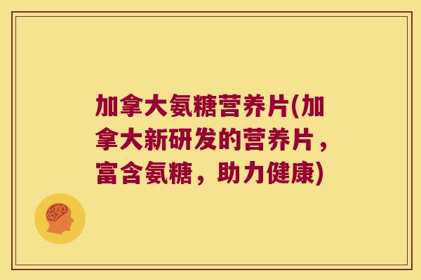 加拿大氨糖营养片(加拿大新研发的营养片,富含氨糖,助力健康)
