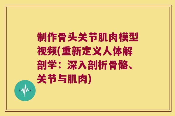 制作骨头关节肌肉模型视频(重新定义人体解剖学:深入剖析骨骼、关节与肌肉)