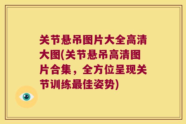关节悬吊图片大全高清大图(关节悬吊高清图片合集,全方位呈现关节训练最佳姿势)