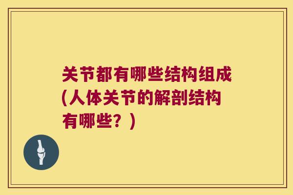 关节都有哪些结构组成(人体关节的解剖结构有哪些?)